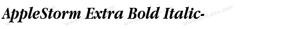 AppleStorm Extra Bold Italic字体转换